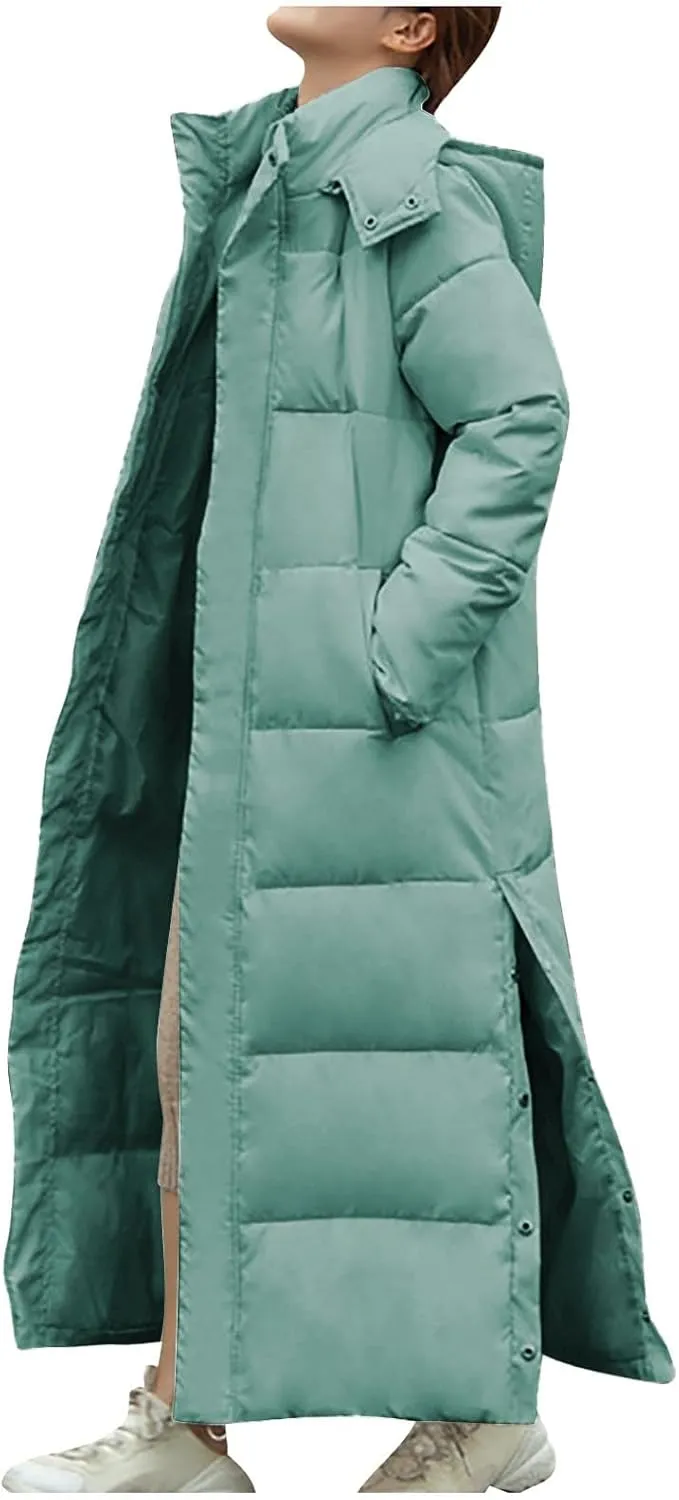 Ceboyel Women Long Puffer Winter Coat Trendy Quilted Down Jacket Hooded Thicken Warm Coats 2024 Clothes Outerwear