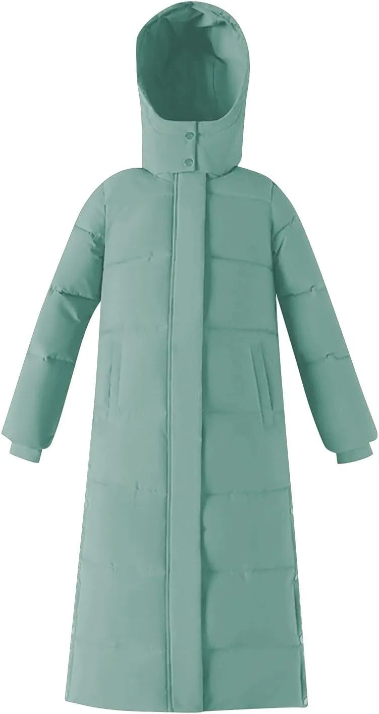 Ceboyel Women Long Puffer Winter Coat Trendy Quilted Down Jacket Hooded Thicken Warm Coats 2024 Clothes Outerwear