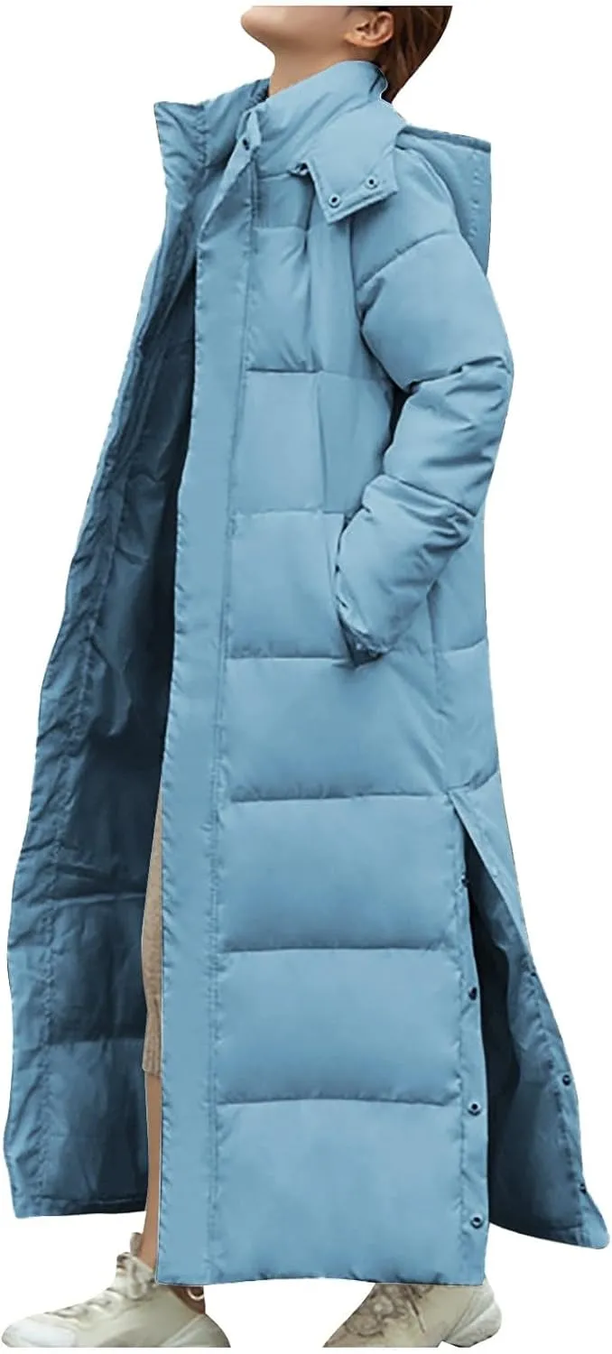 Ceboyel Women Long Puffer Winter Coat Trendy Quilted Down Jacket Hooded Thicken Warm Coats 2024 Clothes Outerwear