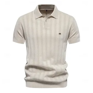 Classic Fit Business Casual Turndown Button Short Sleeve Polo