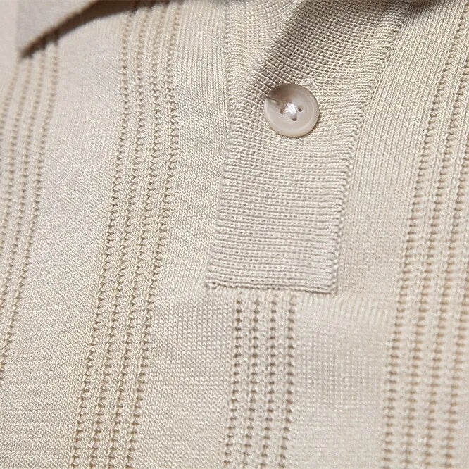 Classic Fit Business Casual Turndown Button Short Sleeve Polo