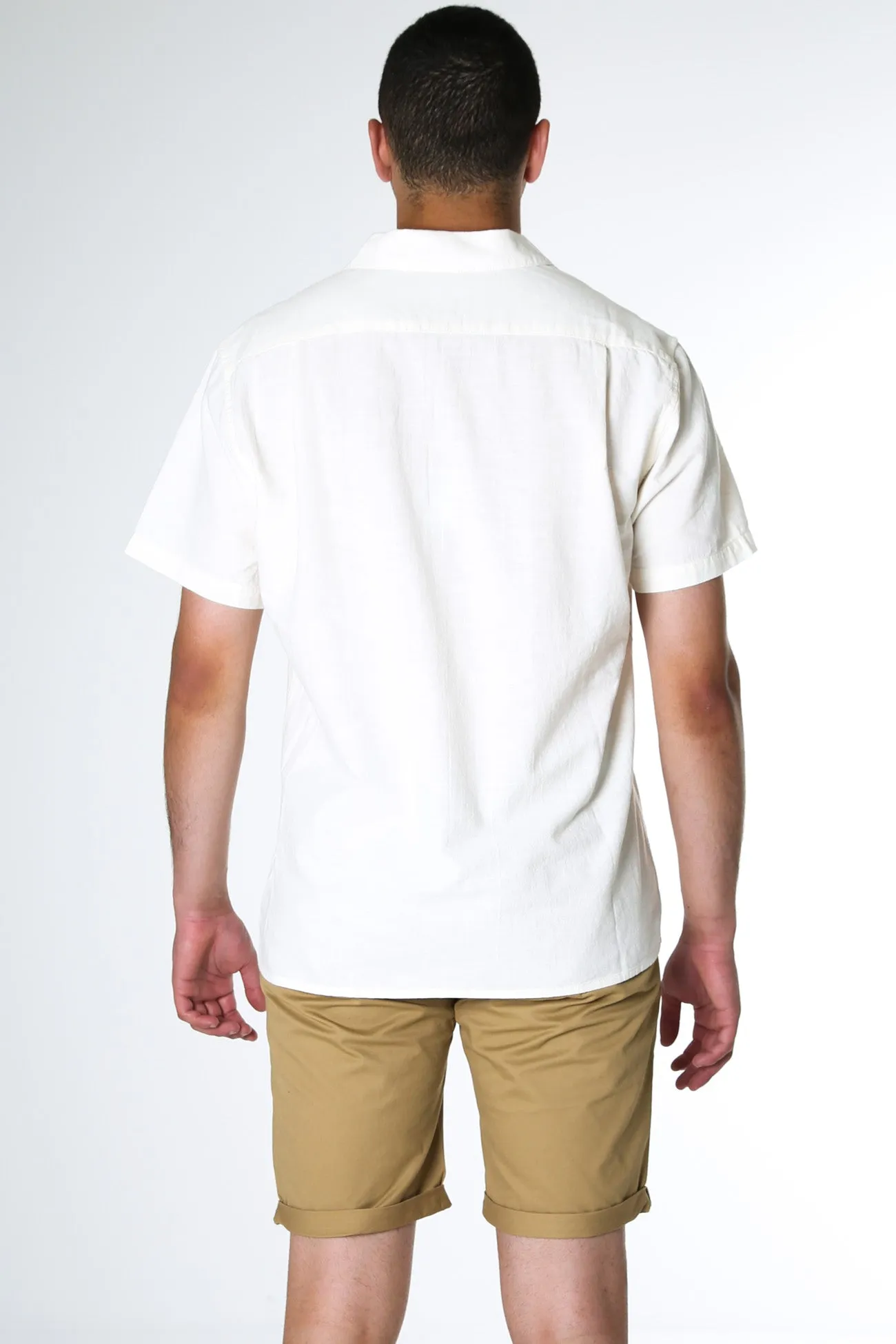 Classic Linen Short Sleeve Shirt Vintage White