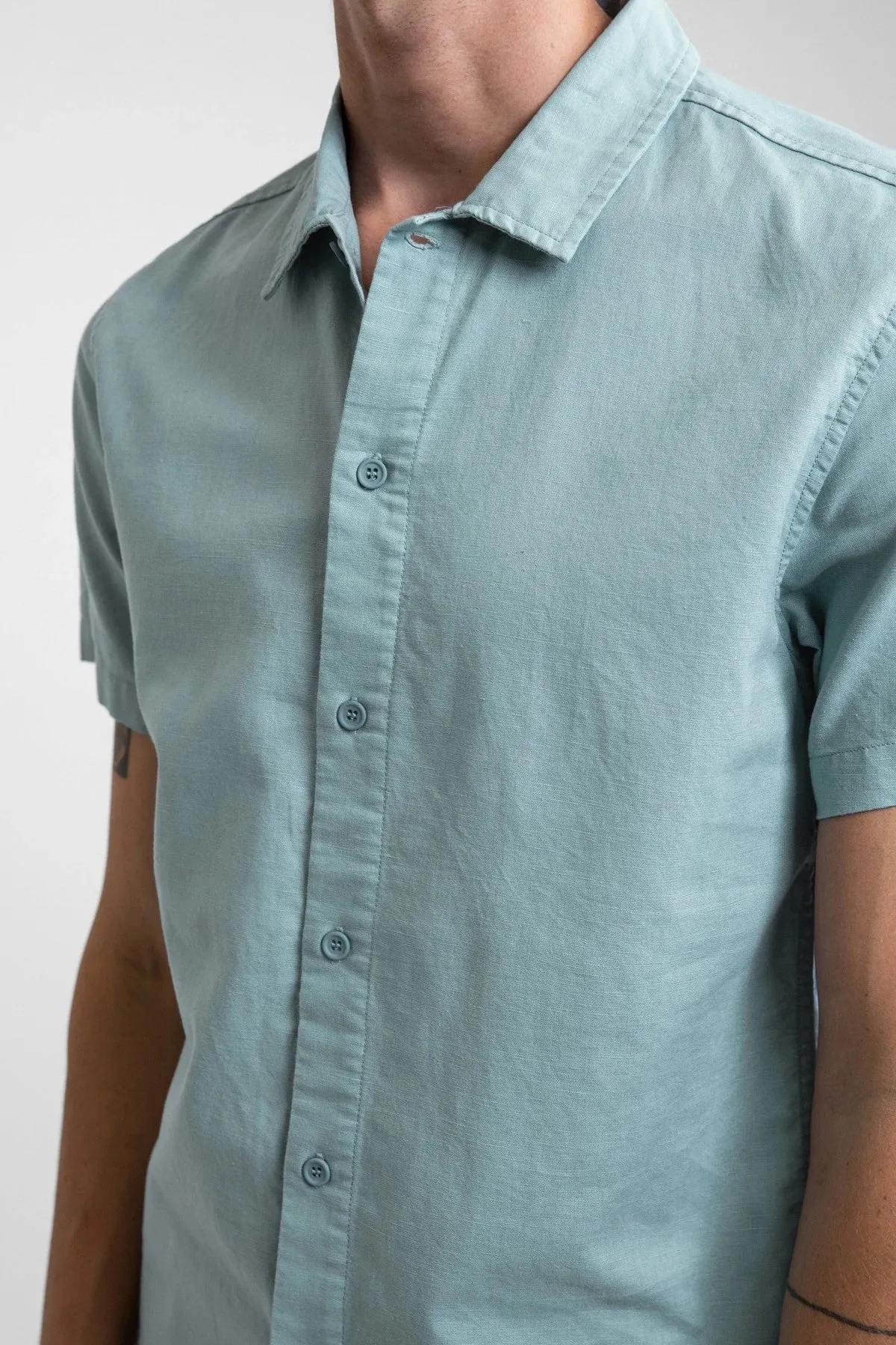 Classic Linen SS Shirt (Eucalyptus)