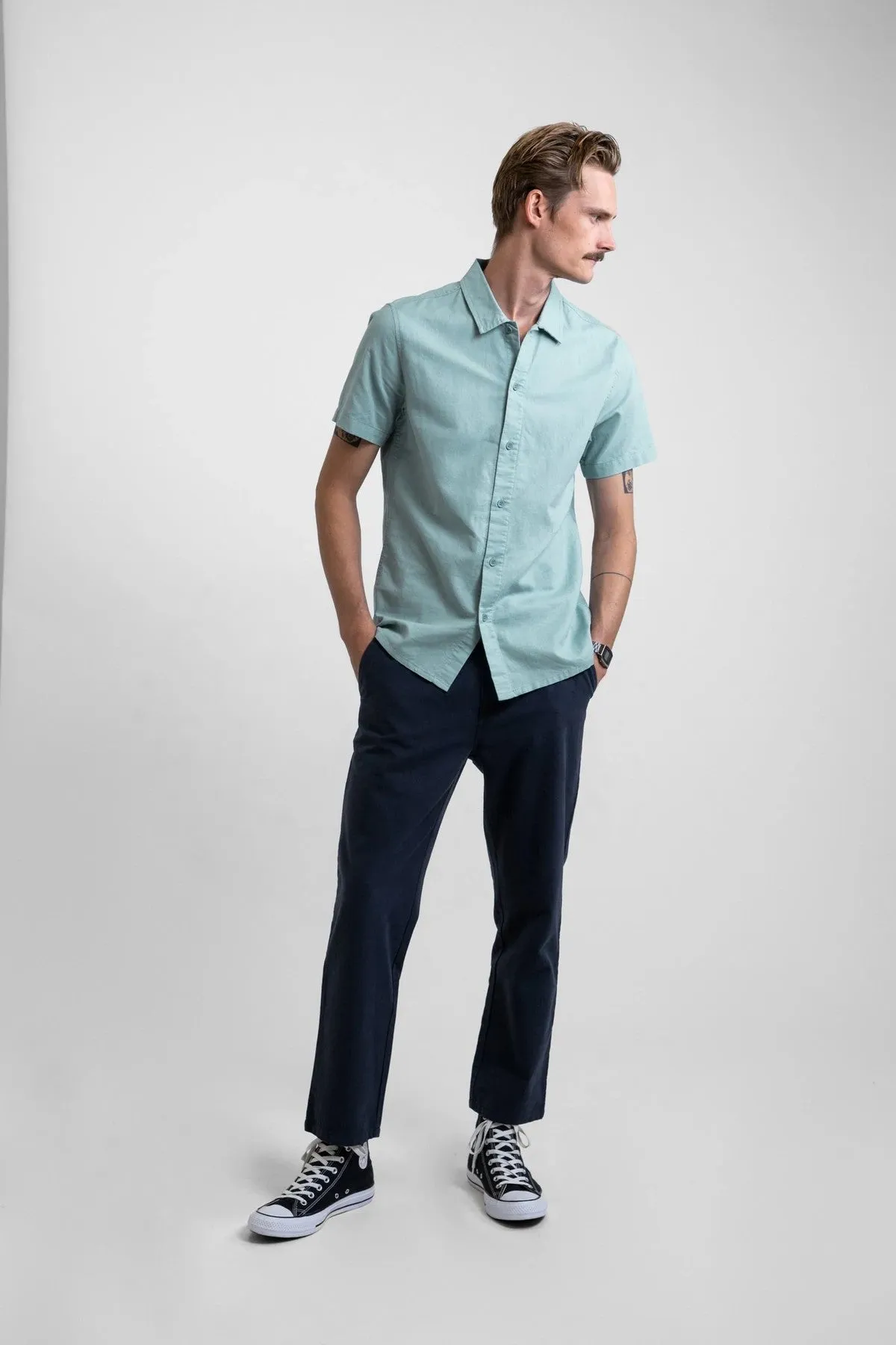 Classic Linen SS Shirt (Eucalyptus)