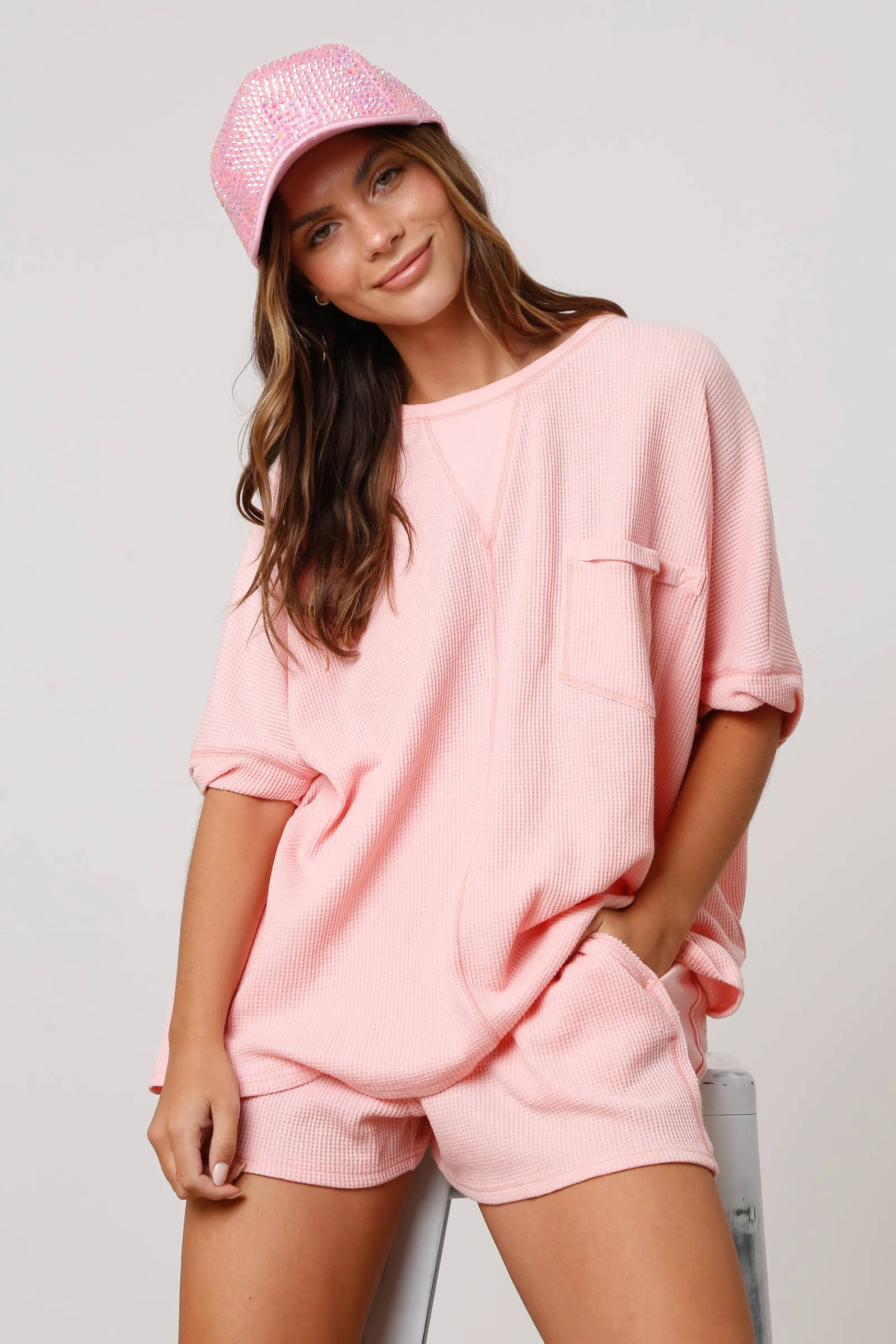 Contrast Rib Thermal Lounge Set