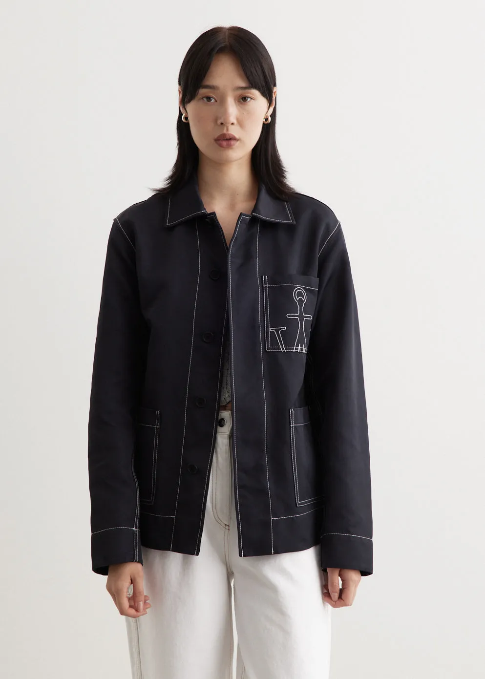 Contrast Seam Workwear Jacket