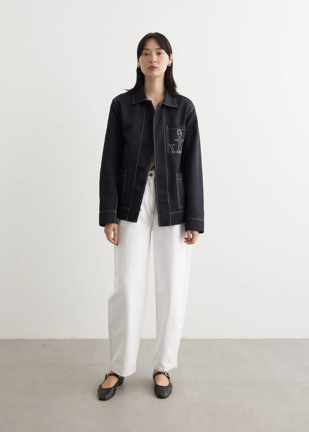 Contrast Seam Workwear Jacket