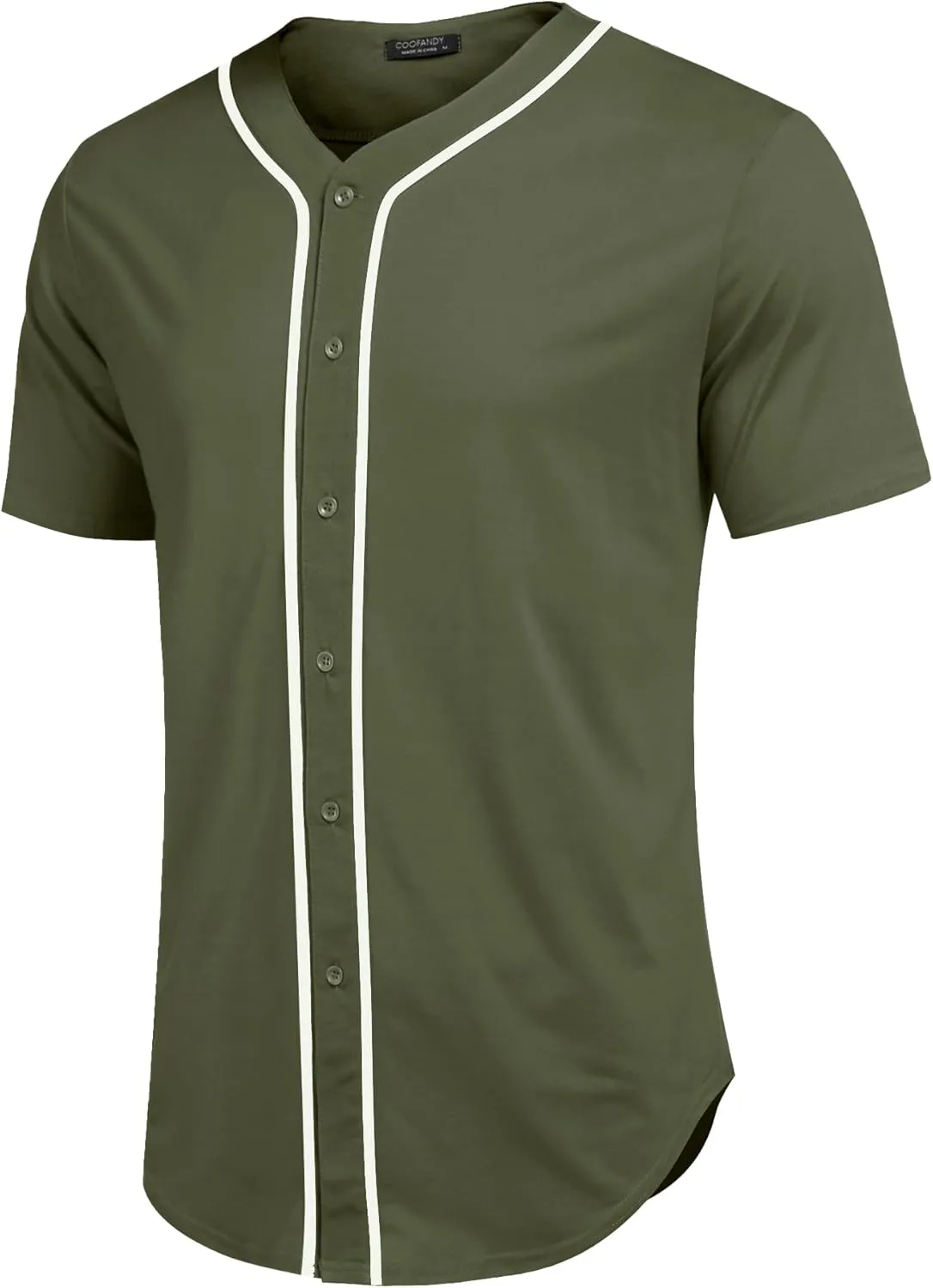 COOFANDY Men's Baseball Button Down Jersey Short Sleeve Hipster Hip Hop T Shirts