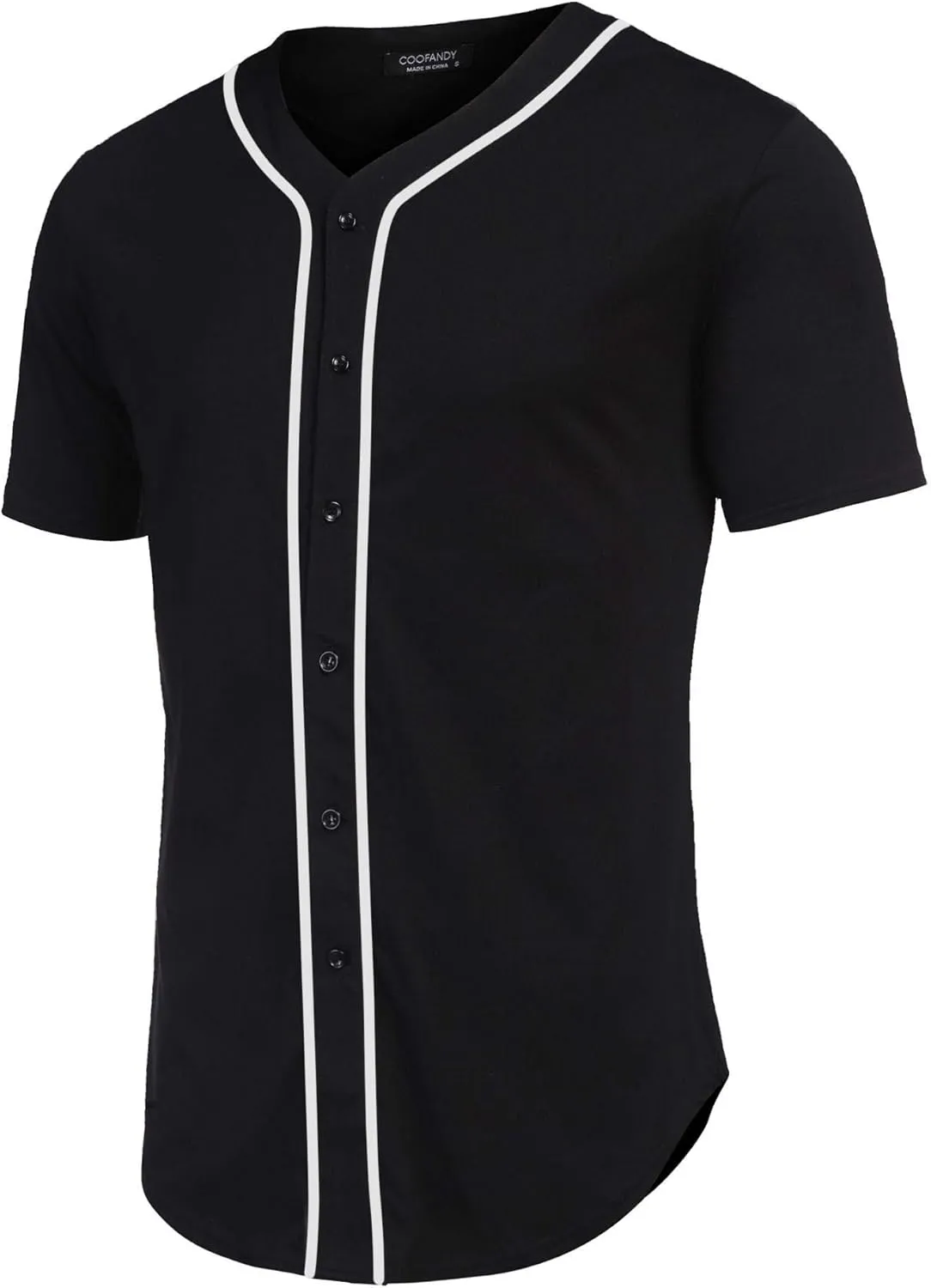 COOFANDY Men's Baseball Button Down Jersey Short Sleeve Hipster Hip Hop T Shirts