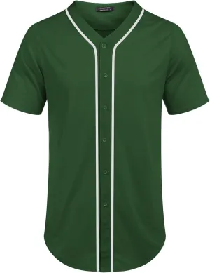 COOFANDY Men's Baseball Button Down Jersey Short Sleeve Hipster Hip Hop T Shirts