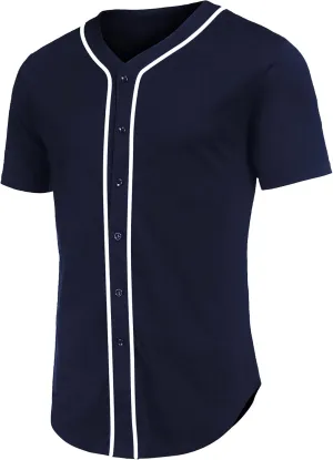 COOFANDY Men's Baseball Button Down Jersey Short Sleeve Hipster Hip Hop T Shirts