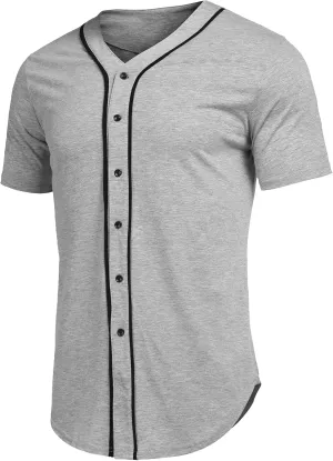 COOFANDY Men's Baseball Button Down Jersey Short Sleeve Hipster Hip Hop T Shirts