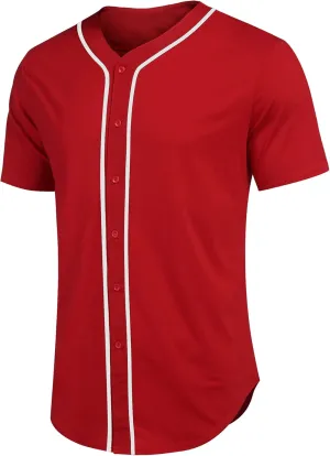 COOFANDY Men's Baseball Button Down Jersey Short Sleeve Hipster Hip Hop T Shirts