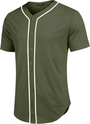 COOFANDY Men's Baseball Button Down Jersey Short Sleeve Hipster Hip Hop T Shirts