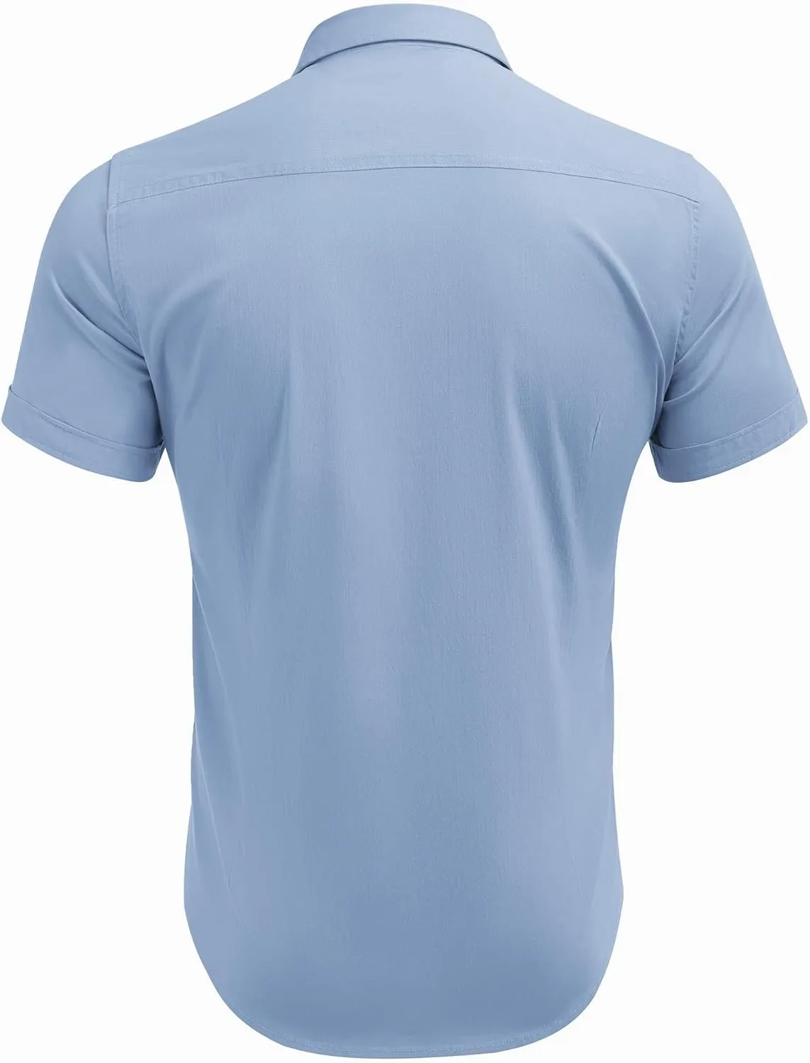 COOFANDY Men's Muscle Fit Dress Shirts Short Sleeve Cotton Casual Button Down Shirt with Pocket