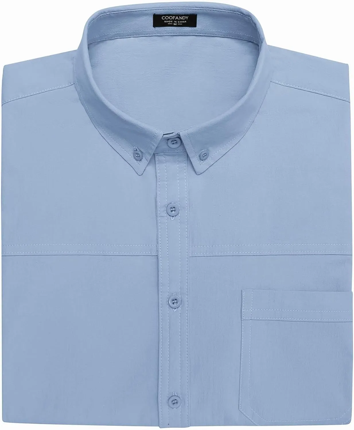 COOFANDY Men's Muscle Fit Dress Shirts Short Sleeve Cotton Casual Button Down Shirt with Pocket