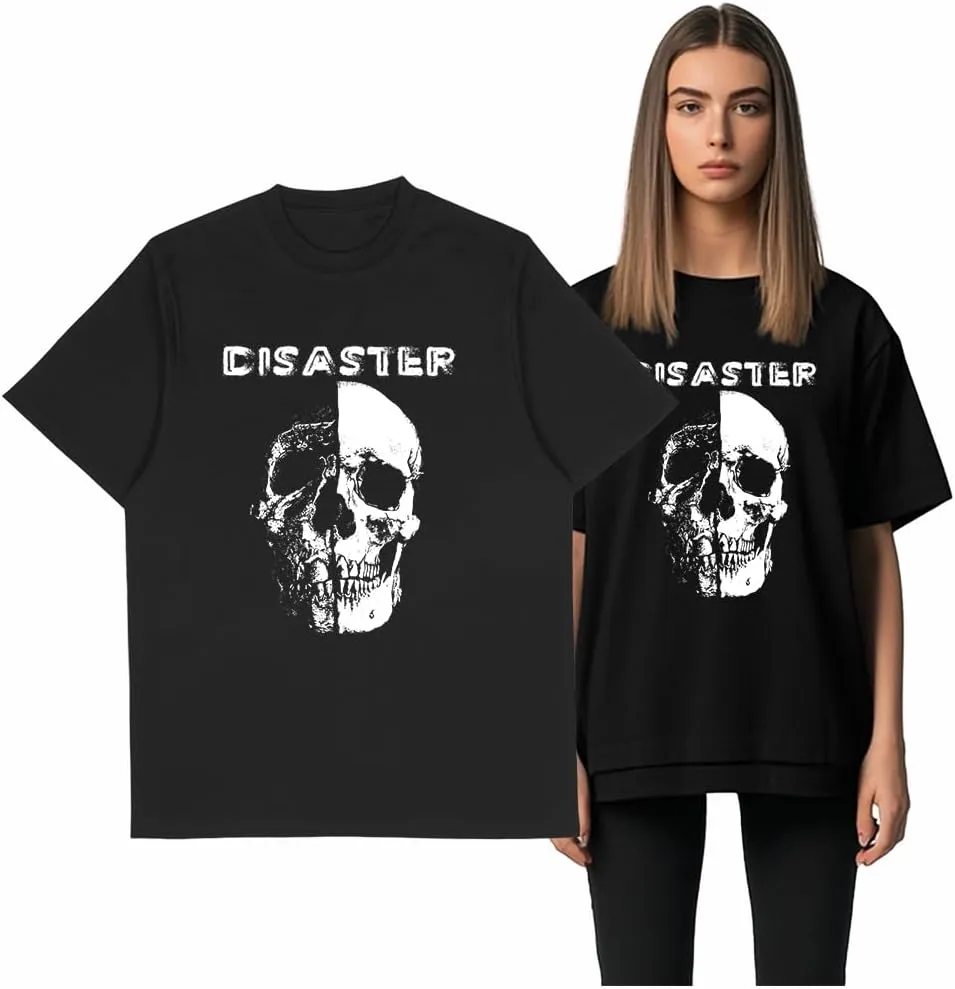 Cool Vintage Skull Print Retro Graphic Men T-Shirt - Short Sleeve Black Tee, 100% Cotton, Original Design