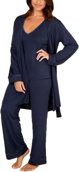 Cosabella Women's Bella Curvy Racerback Cami, Pant & Robe Pj Set