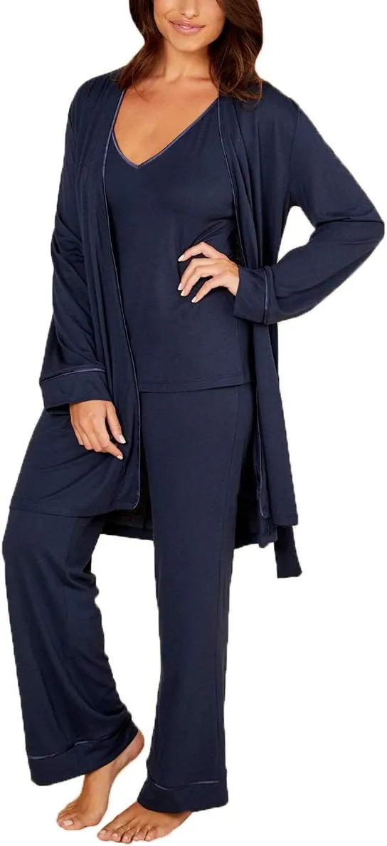 Cosabella Women's Bella Curvy Racerback Cami, Pant & Robe Pj Set