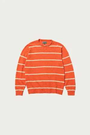Crew Cotton Linen Slab Stripe - BP Orange