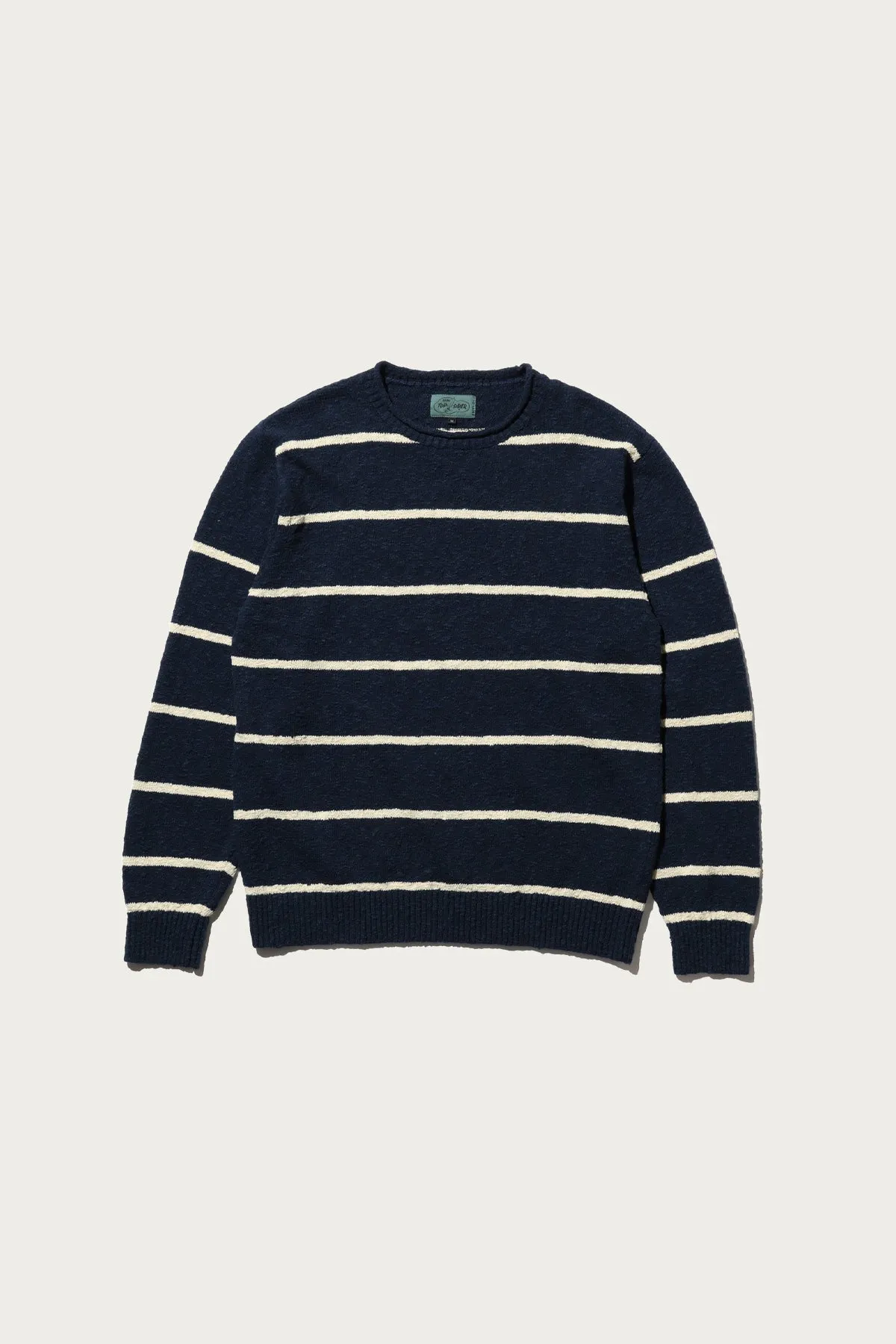 Crew Cotton Linen Slab Stripe - Navy