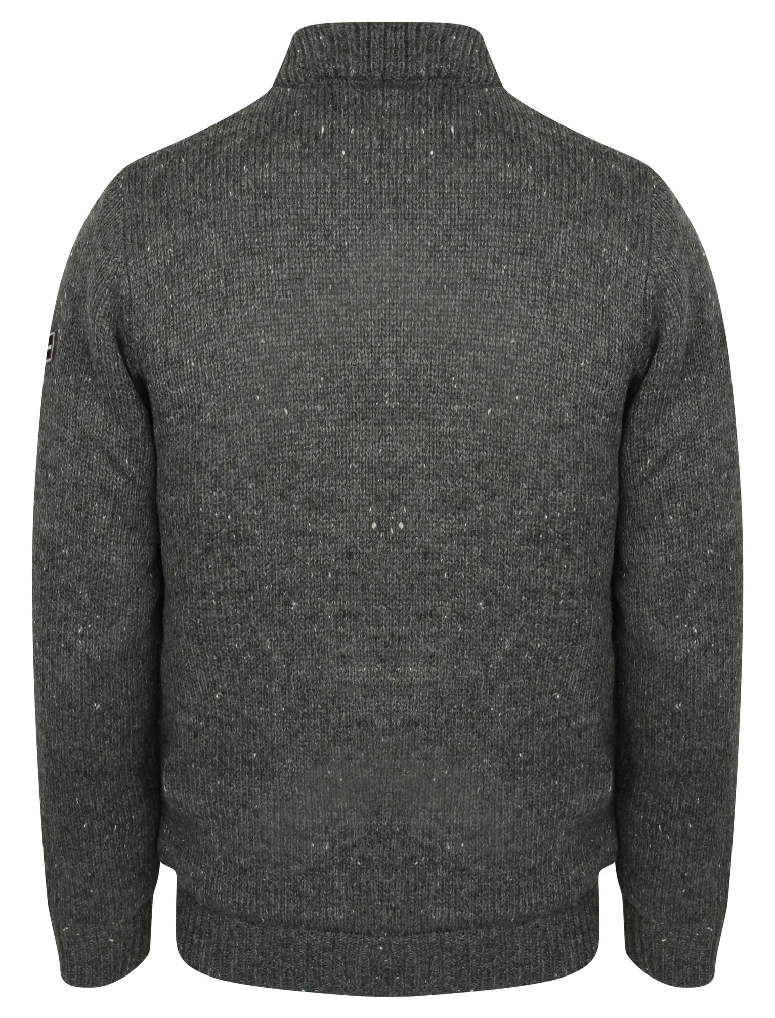 Cromford Knitted Bomber Jacket with Military Badges in Charcoal Nep - Dissident