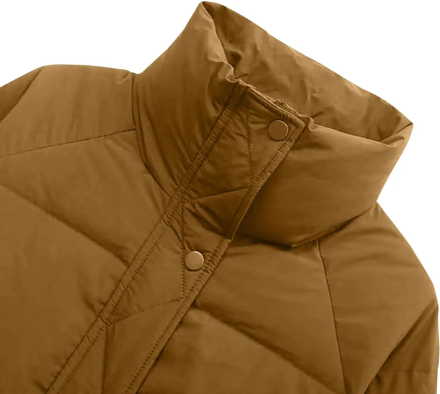 Cropped Puffer Down Jackets Women Lightweight Quilted Jackets Long Sleeve Zip Up Warm Coats Outwear Outdoor