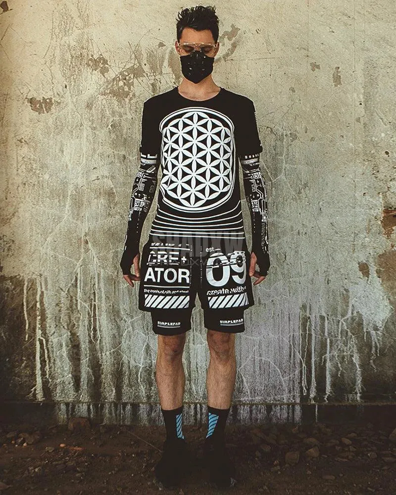 Cyberpunk Print Shorts