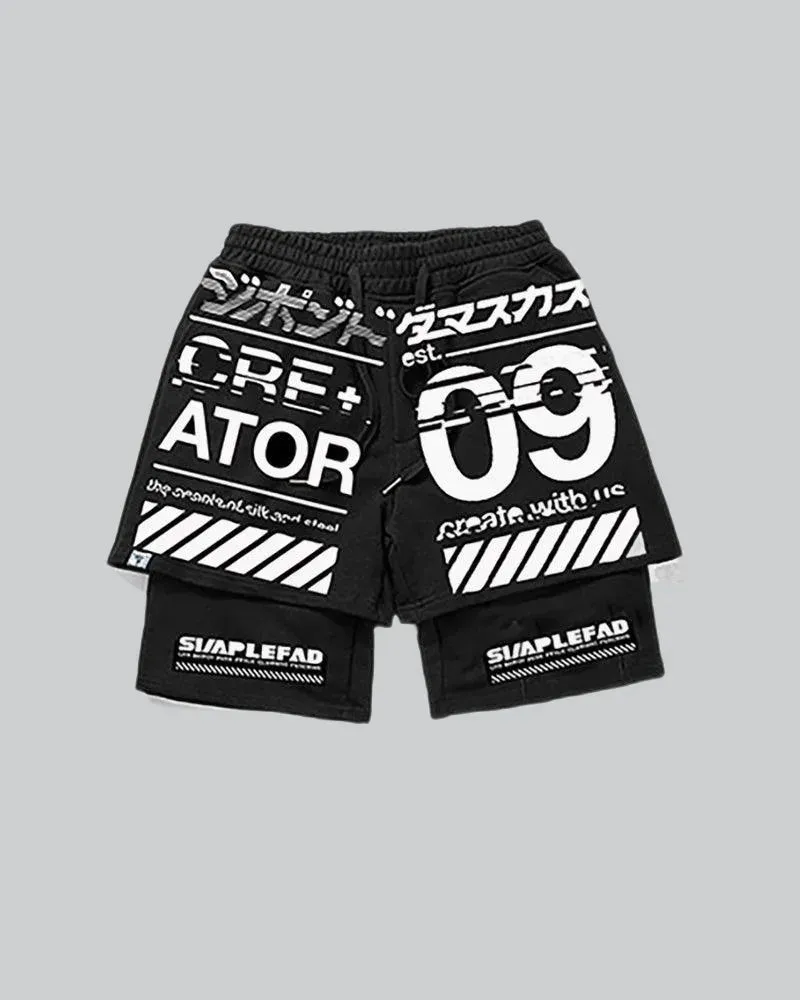 Cyberpunk Print Shorts