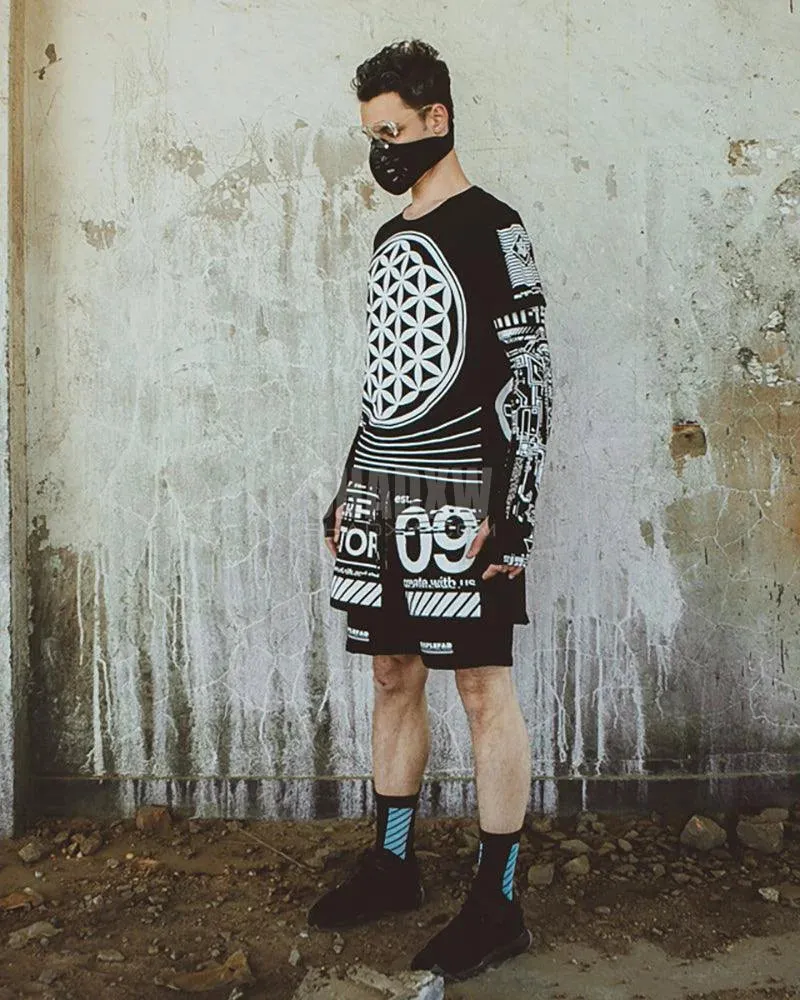 Cyberpunk Print Shorts