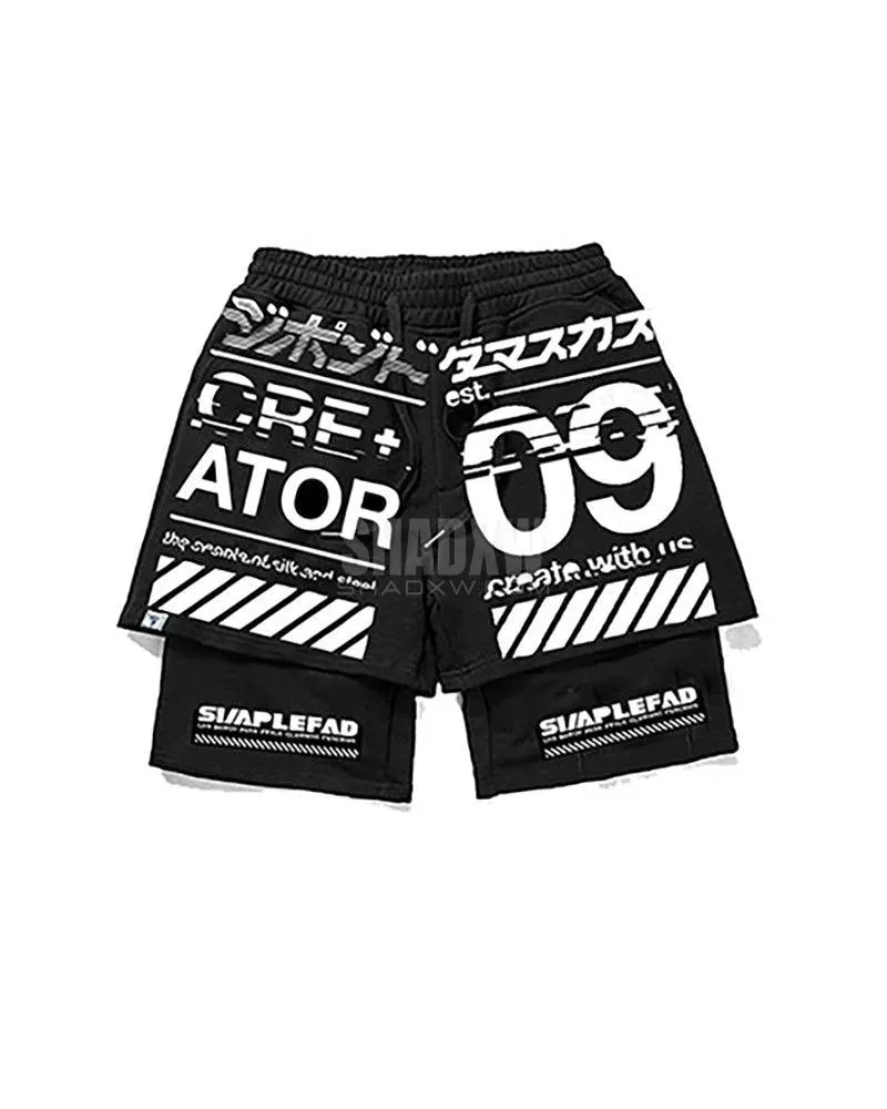 Cyberpunk Print Shorts