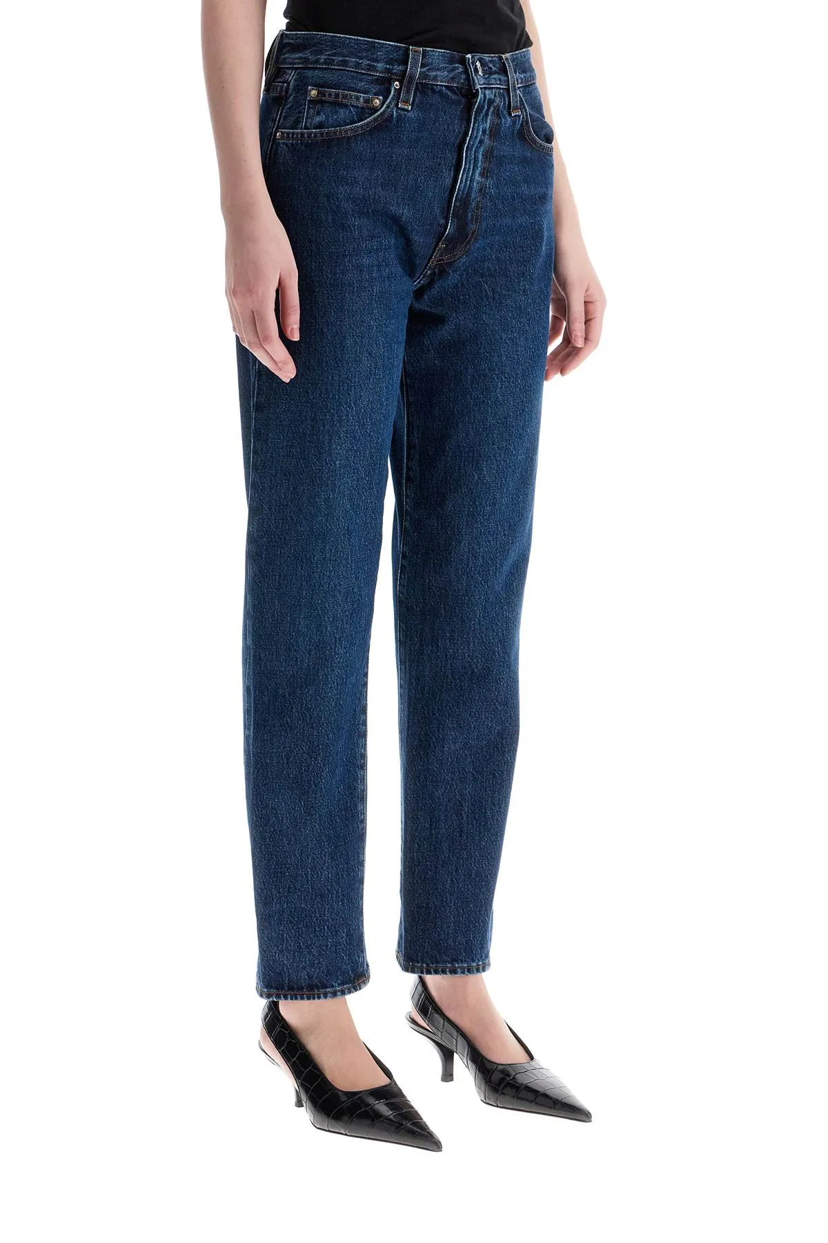 dark blue organic cotton jeans with twisted seams 223 232 741 32 DARK BLUE