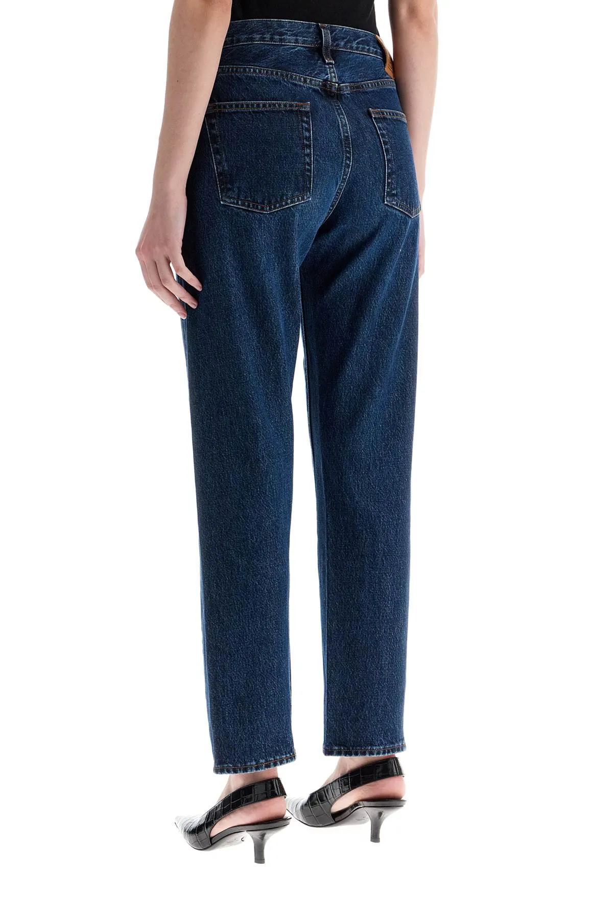 dark blue organic cotton jeans with twisted seams 223 232 741 32 DARK BLUE