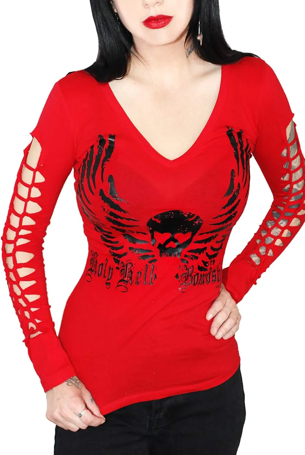 Demi Loon Sexy Gothic Graphic Cute Punk Tee- Graphic Tattoo Motorcycle Biker Tattoo Tee