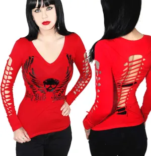 Demi Loon Sexy Gothic Graphic Cute Punk Tee- Graphic Tattoo Motorcycle Biker Tattoo Tee