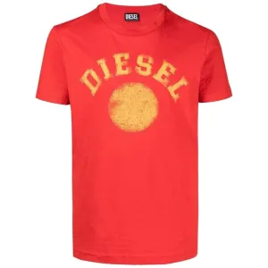 Diesel Faded Logo Red T-Shirt