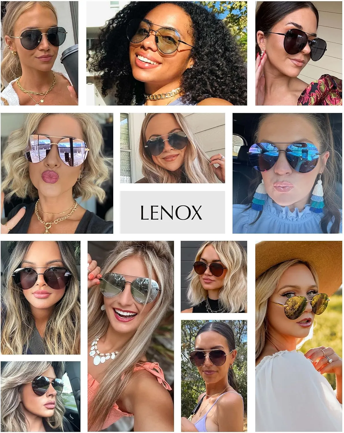 DIFF Lenox Oversized Aviator Sunglasses for Women UV400 Protection, Designer Lightweight Gold Stainless Steel Frames