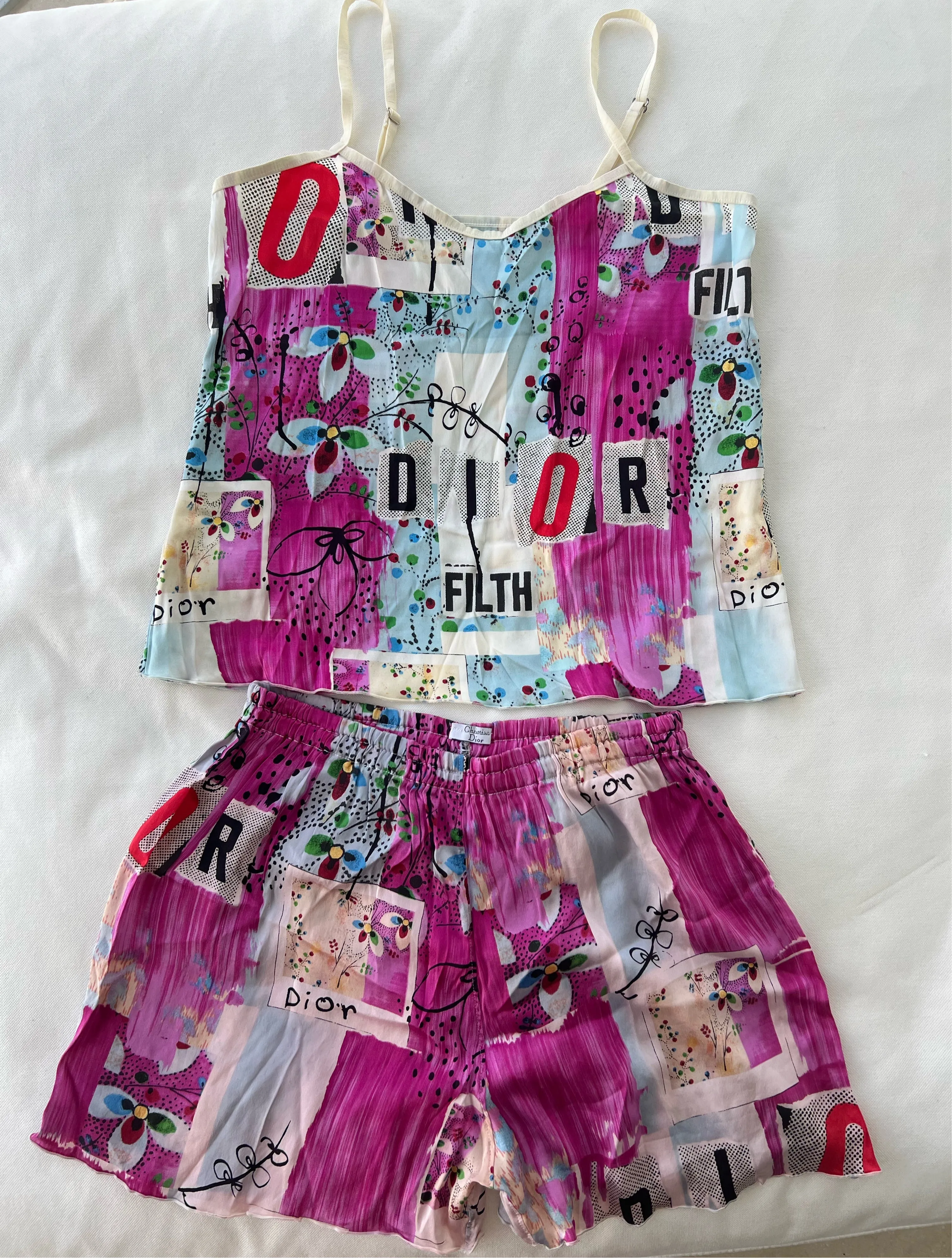 Dior John Galliano Silk Filth Nightwear Set