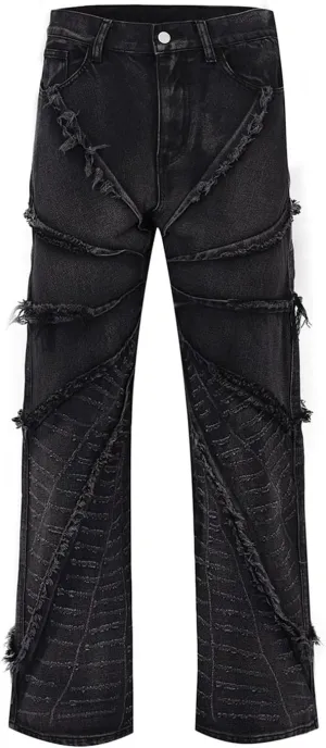 Distressed Jeans Men Baggy Jeans for Mens Hip Hop with Pocket Loose Jeans Wide Leg Denim Pants Jeans Relaxed Fit