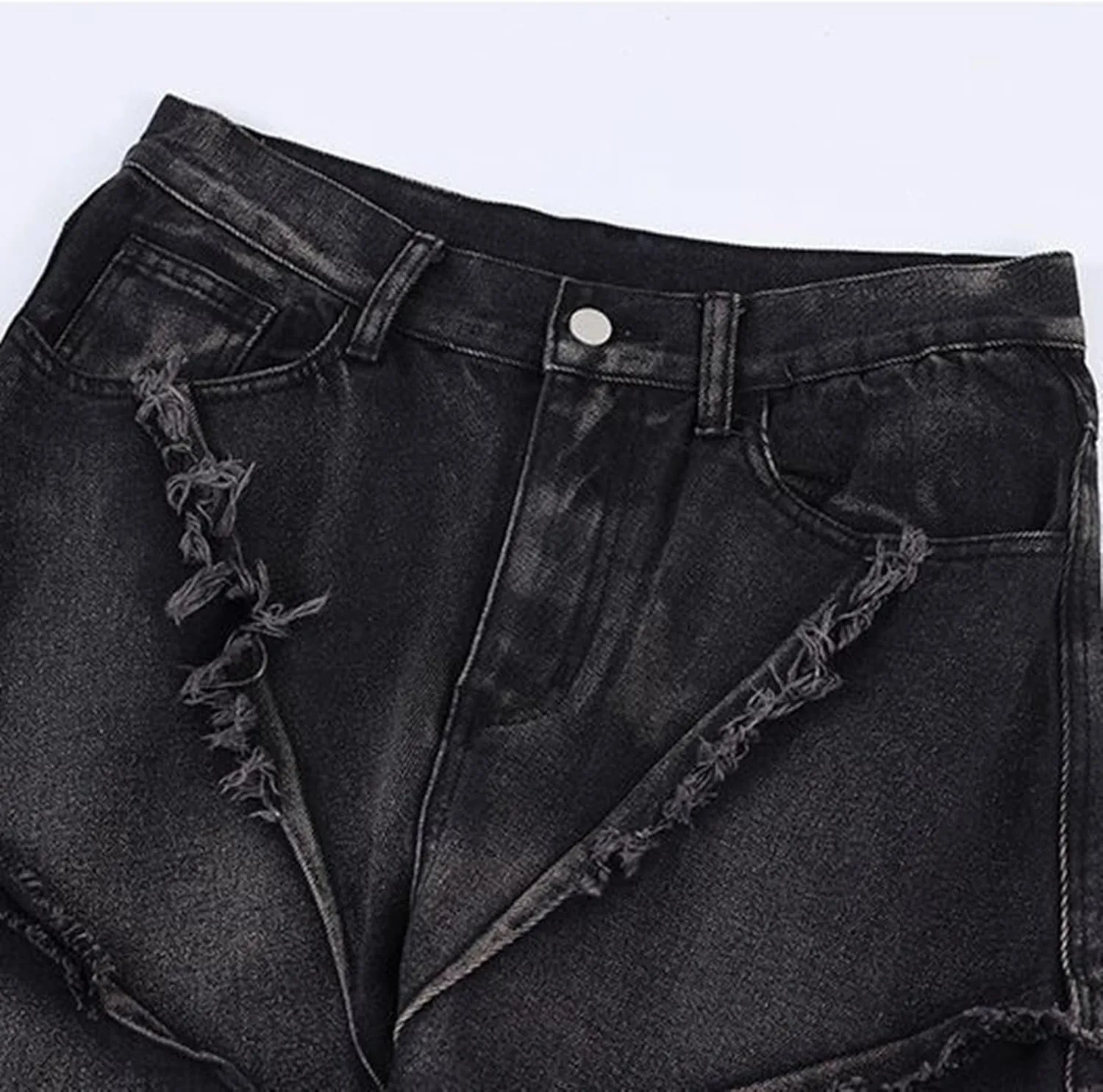 Distressed Jeans Men Baggy Jeans for Mens Hip Hop with Pocket Loose Jeans Wide Leg Denim Pants Jeans Relaxed Fit