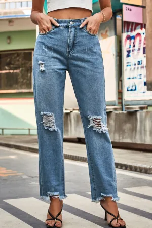 Distressed Loose Fit Jeans