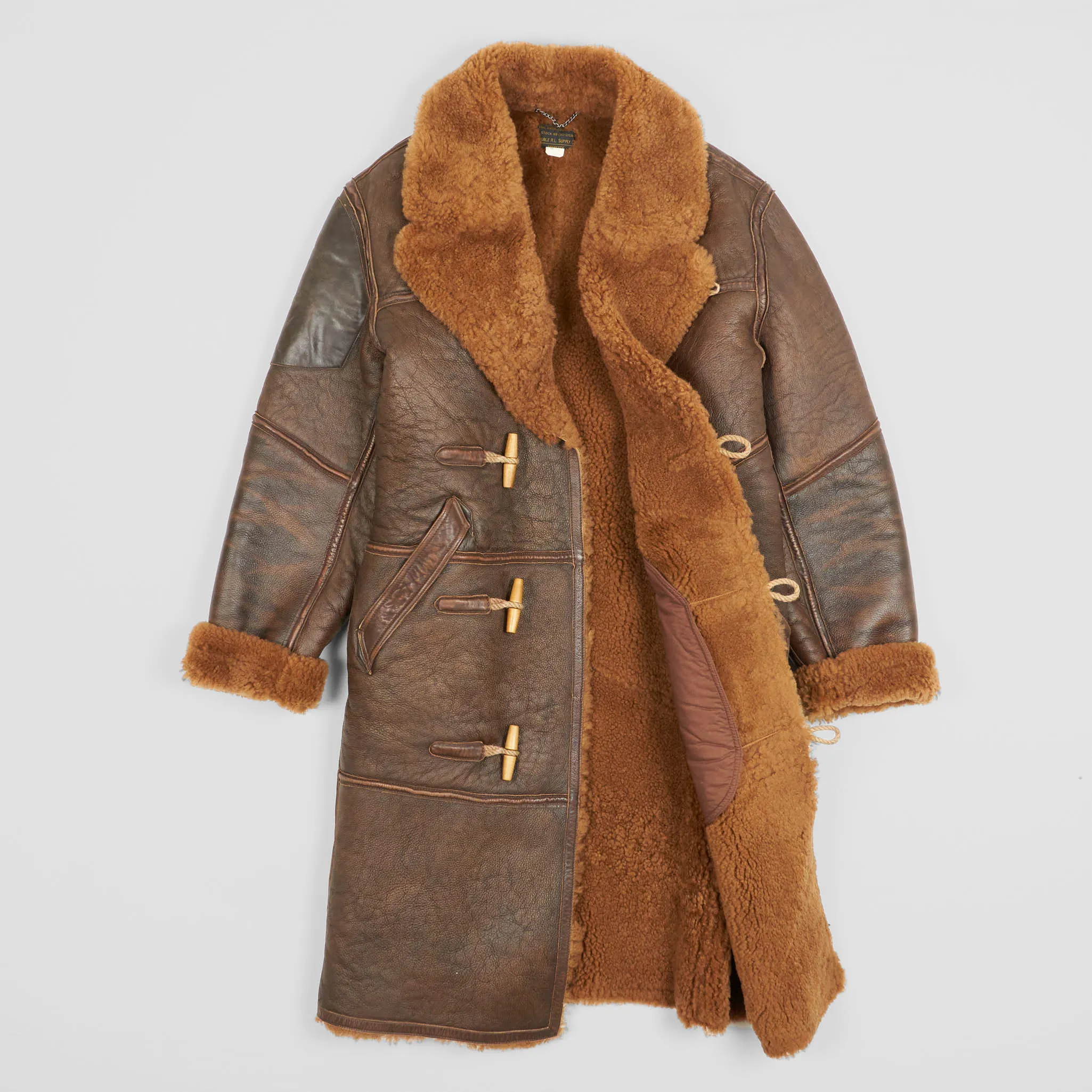 Double RL Leather Shearling Coat