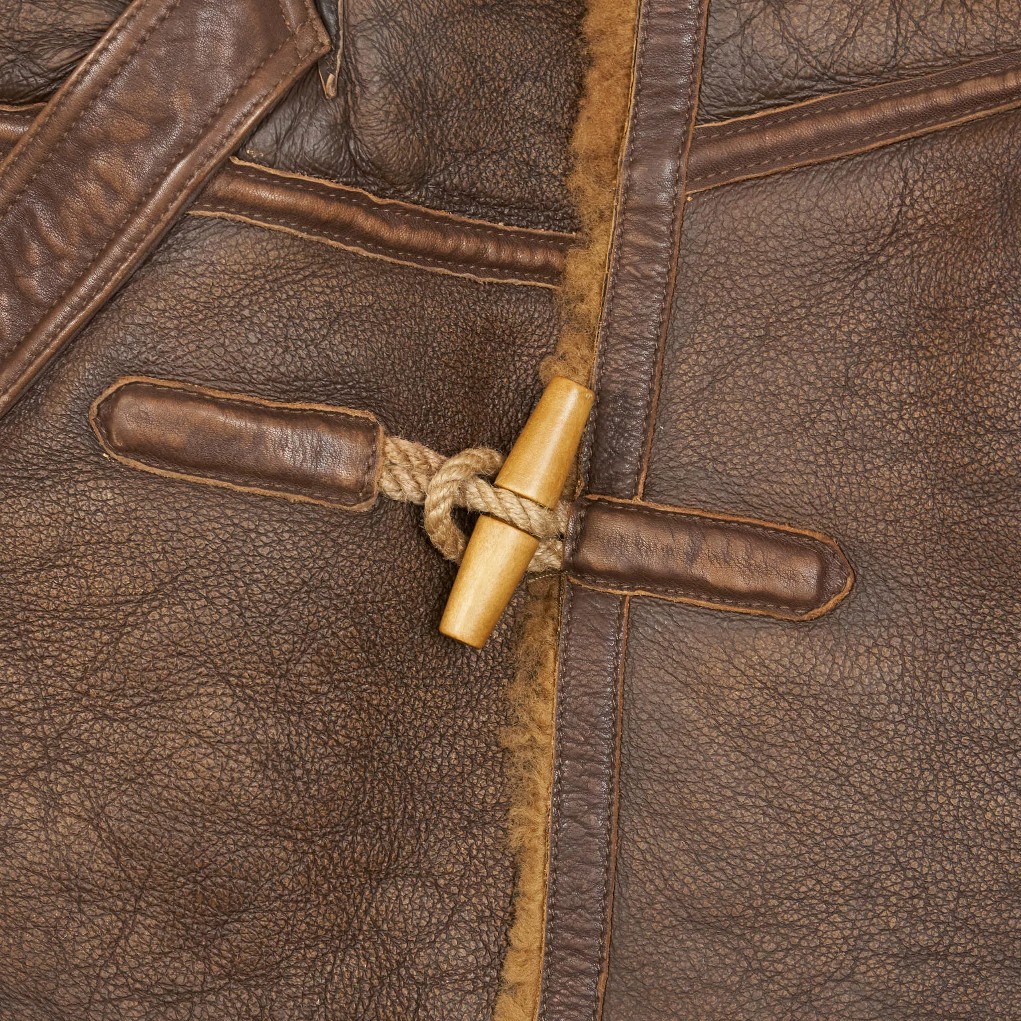 Double RL Leather Shearling Coat