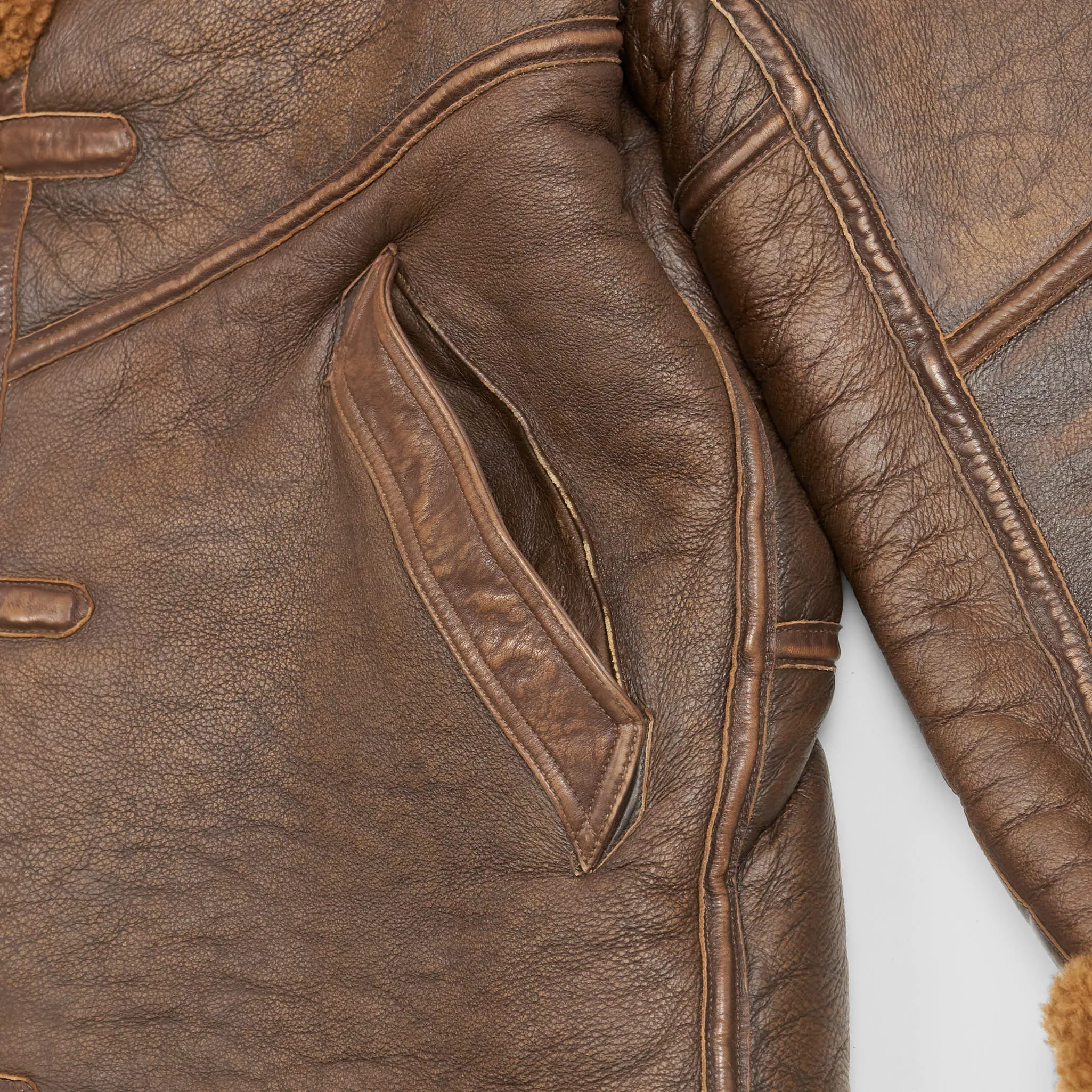 Double RL Leather Shearling Coat