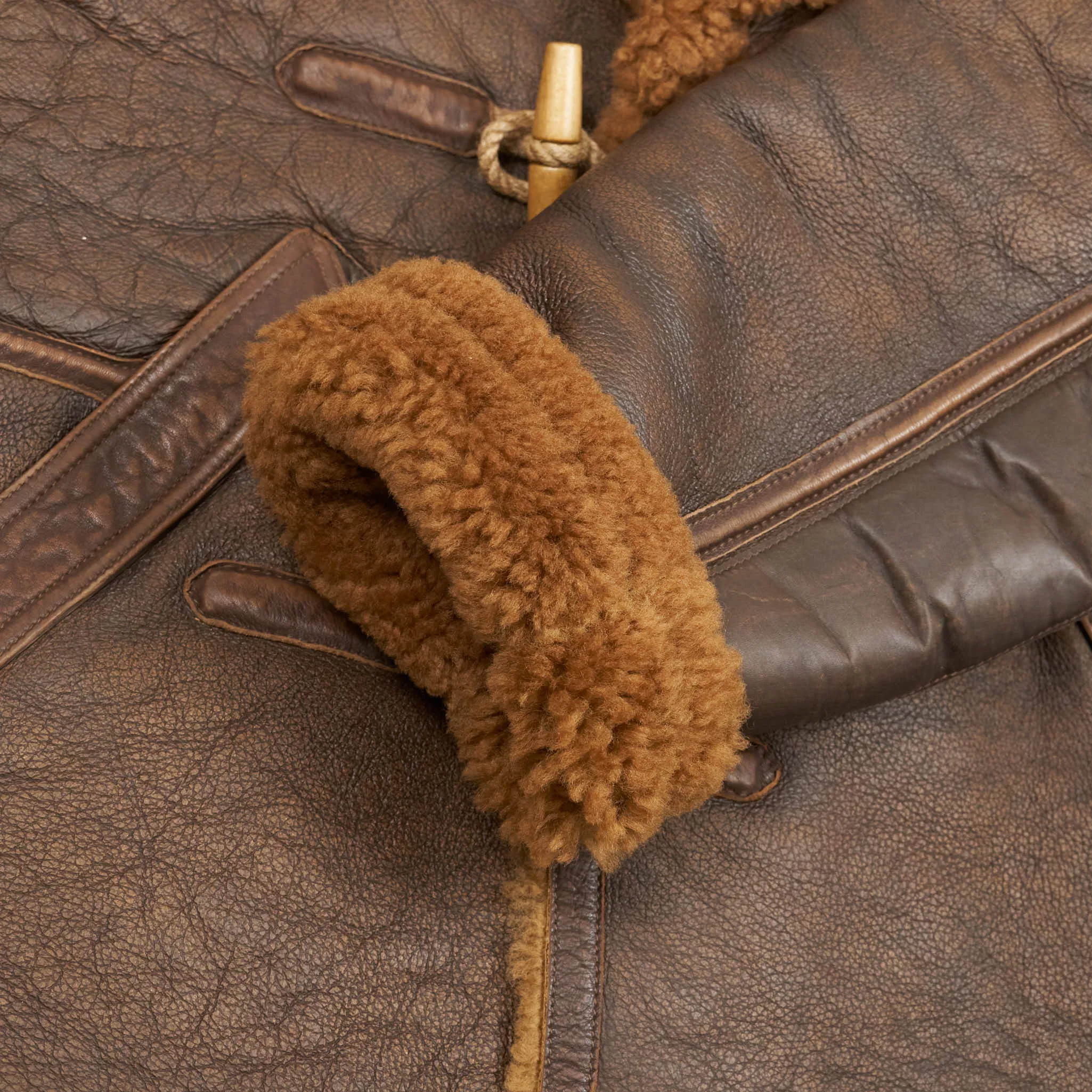 Double RL Leather Shearling Coat
