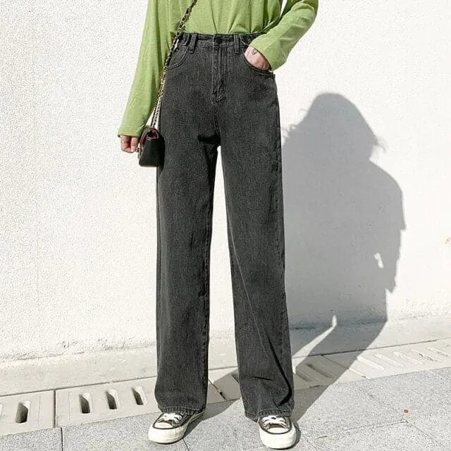 DressBetty - Woman Jeans High Waist Clothes Wide Leg Denim Clothing Blue Streetwear Vintage Quality Fashion Harajuku Straight Pants