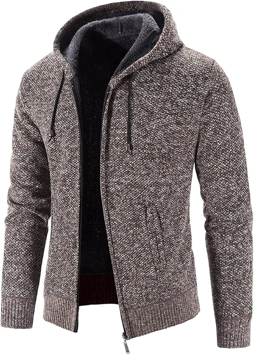 DuDubaby Men's Leather Jacket Active Jacket Fashion Long Sleeve Warm Camouflage Printed Hooded Jacket Top Polyester Jacket