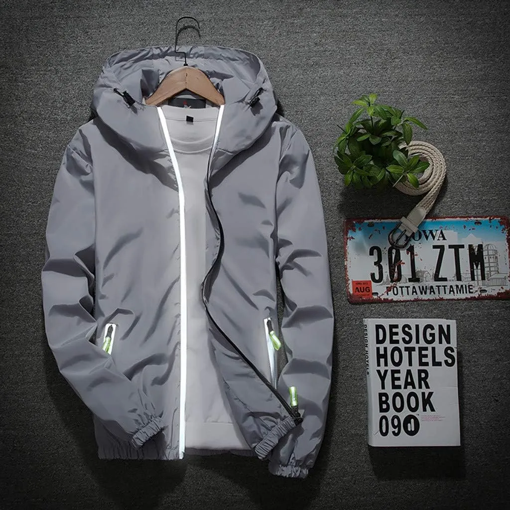 DuDubaby Mens Lightweight Jackets Autumn Casual Camouflage Printing Plus Size Hoodie Two Sided Wear Thin Coat