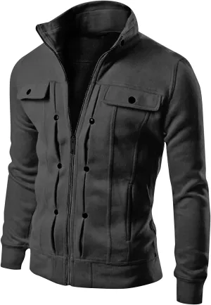 DuDubaby Mens Slim Lapel Cardigan Coat Jacket
