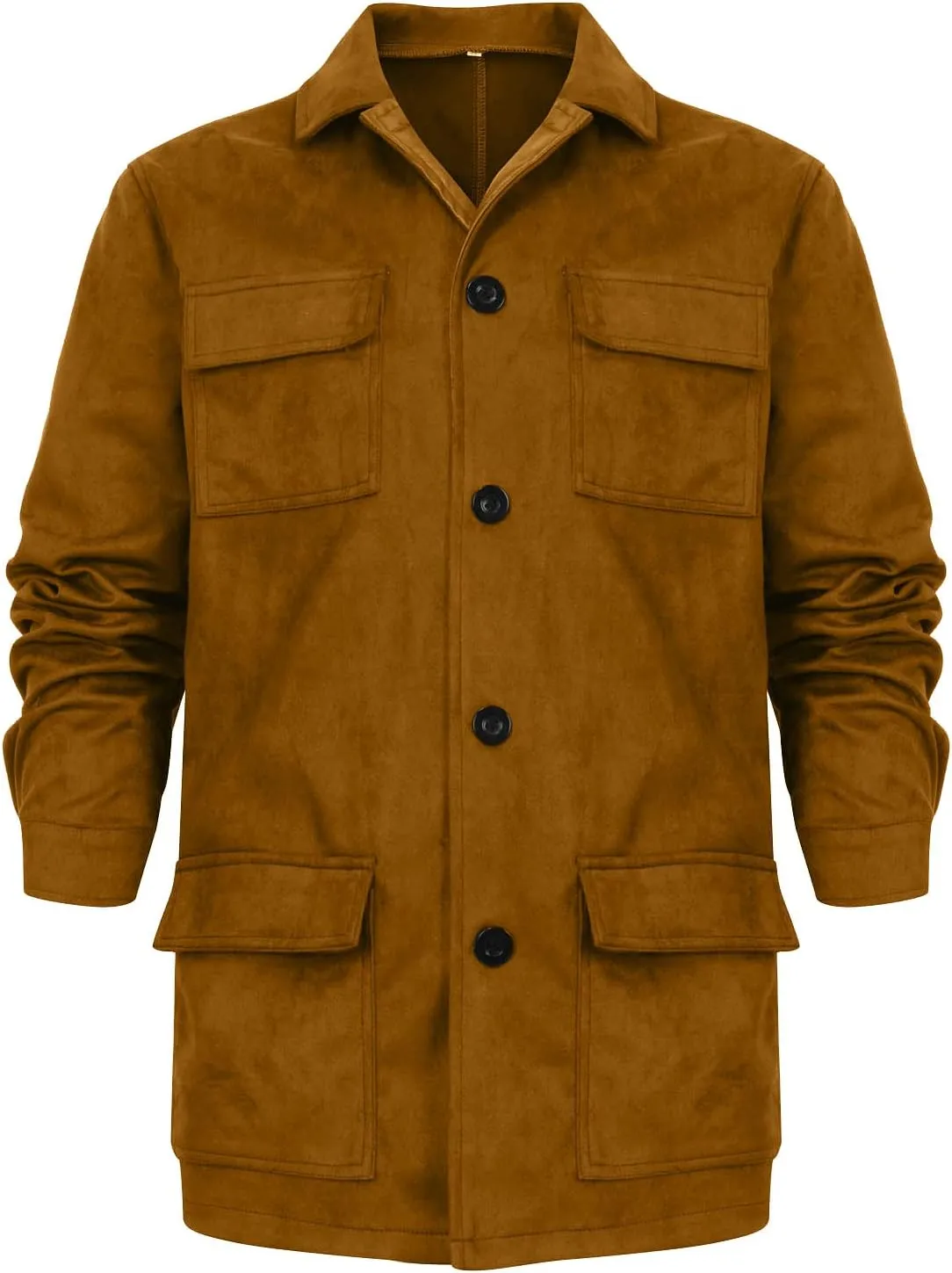 DuDubaby Men's Spring Thin Casual Fashion Loose Single Lapel Breasted Jacket